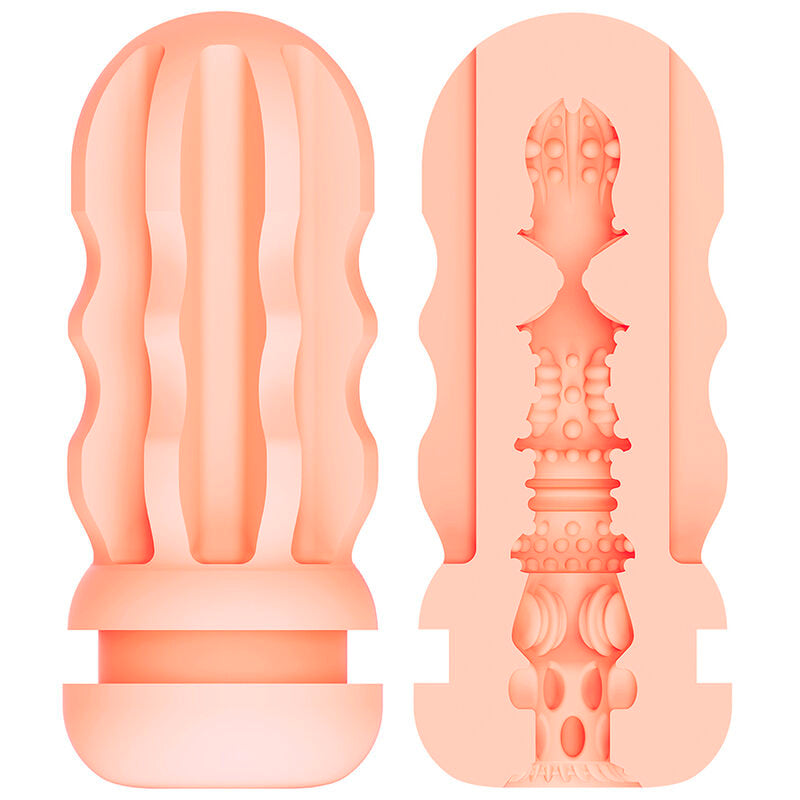 MASTURBATORE VAGINALE CON VENTOSA, TEXTURE INTERNE NERVURATE, DESIGN ERGONOMICO