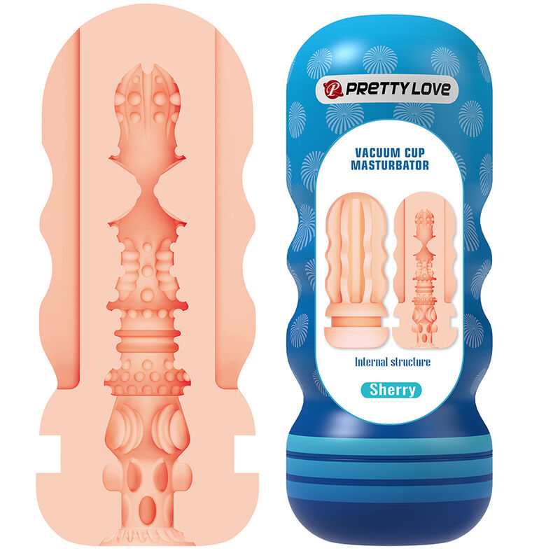 MASTURBATORE VAGINALE CON VENTOSA, TEXTURE INTERNE NERVURATE, DESIGN ERGONOMICO