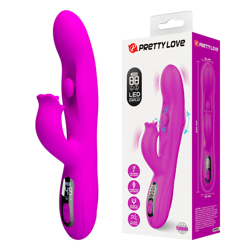 VIBRATORE RABBIT CON DISPLAY LED, DOPPIA STIMOLAZIONE, DESIGN ERGONOMICO