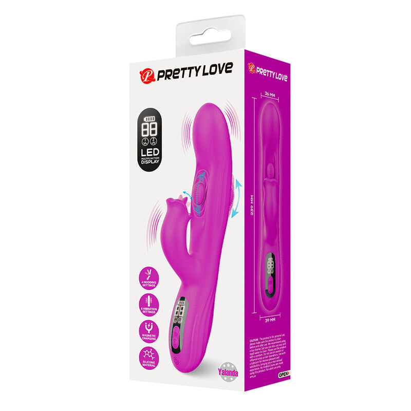 VIBRATORE RABBIT CON DISPLAY LED, DOPPIA STIMOLAZIONE, DESIGN ERGONOMICO