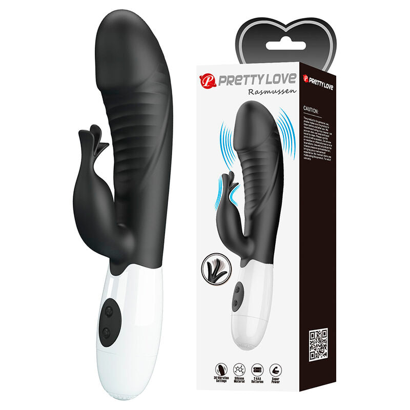 PRETTY LOVE - VIBRATORE A CONIGLIO RASMUSSEN 30 FUNZIONI NERO