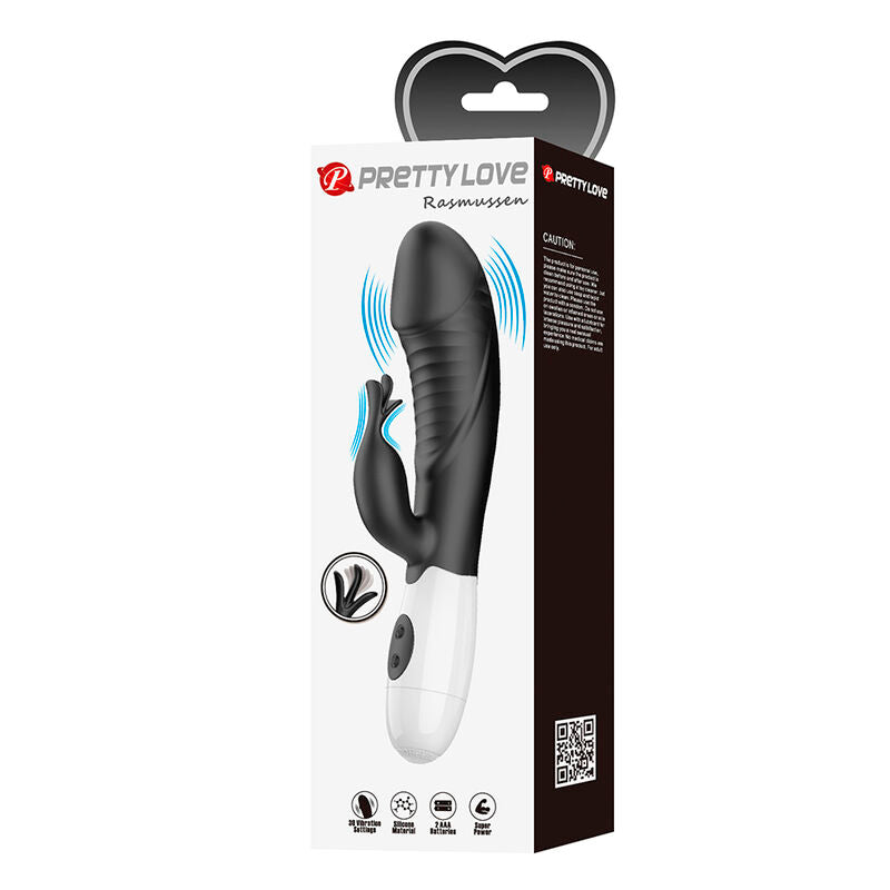 PRETTY LOVE - VIBRATORE A CONIGLIO RASMUSSEN 30 FUNZIONI NERO