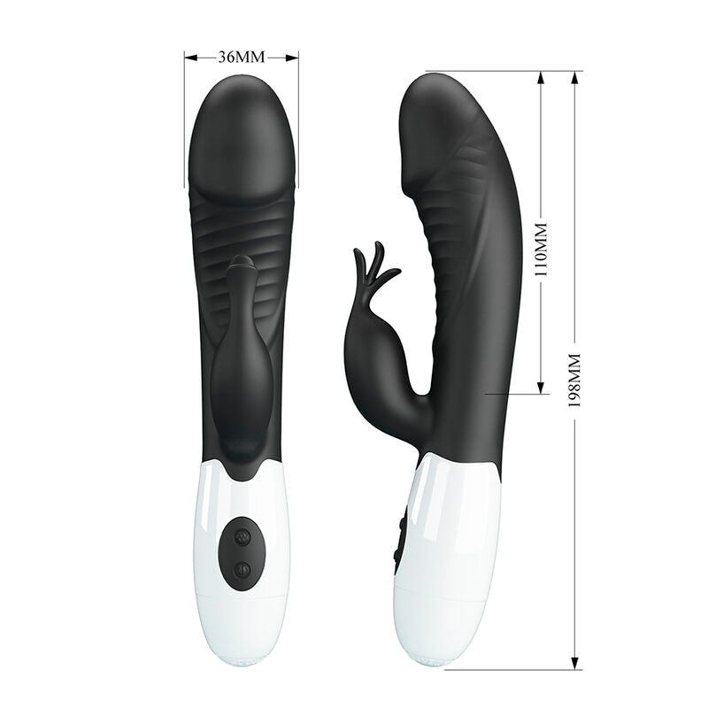 PRETTY LOVE - VIBRATORE A CONIGLIO RASMUSSEN 30 FUNZIONI NERO