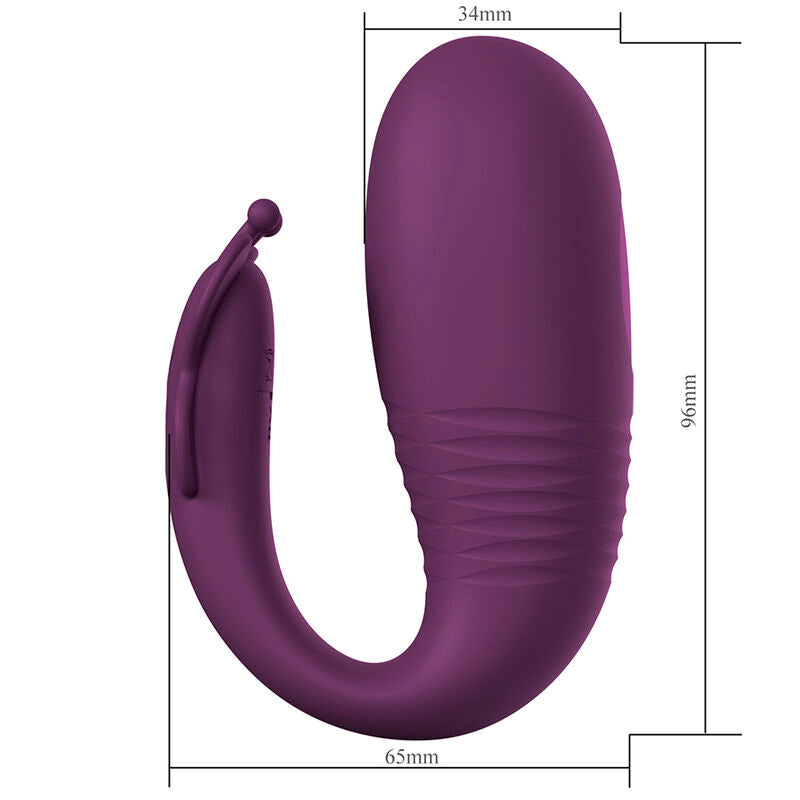PRETTY LOVE - VIBRATORE A UOVO KLAY CON SPINTA, CONTROLLO TRAMITE APP, VIOLA