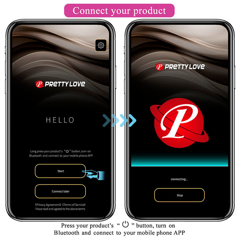 PRETTY LOVE - VIBRATORE A UOVO KLAY CON SPINTA, CONTROLLO TRAMITE APP, VIOLA