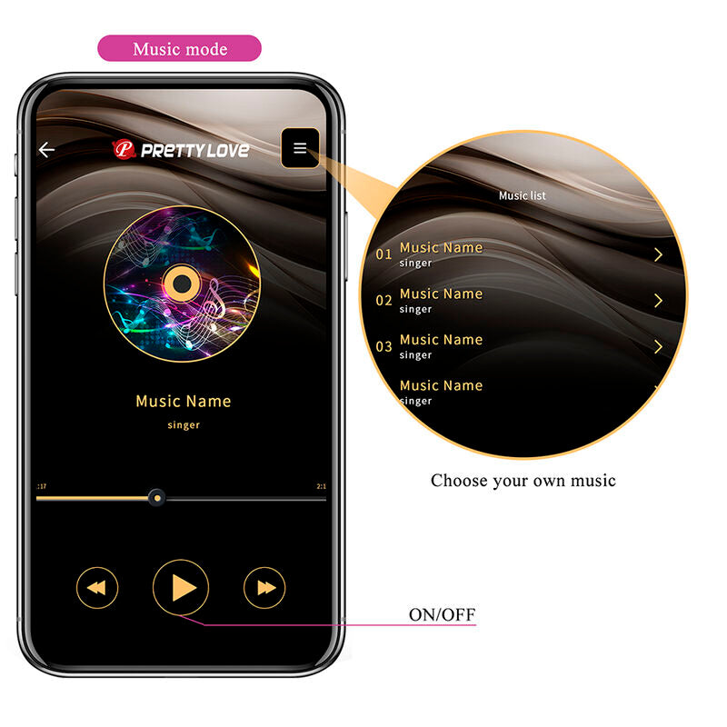 PRETTY LOVE - VIBRATORE A UOVO KLAY CON SPINTA, CONTROLLO TRAMITE APP, VIOLA