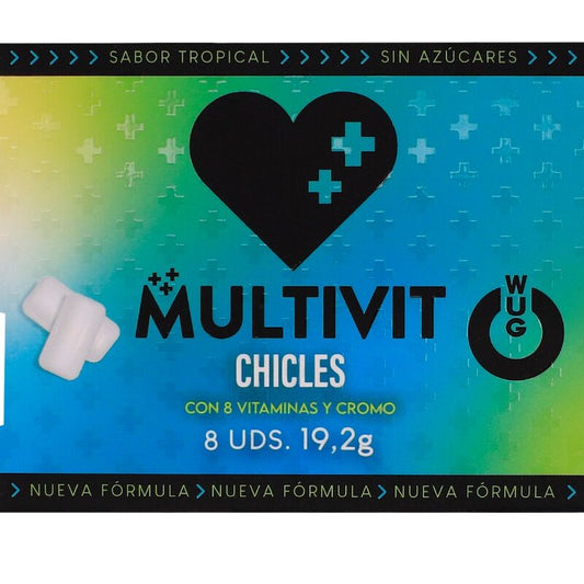 WUG Multivit - La gomma da masticare funzionale che rafforza le tue difese ogni giorno. BLISTER DA 8 UNITÀ