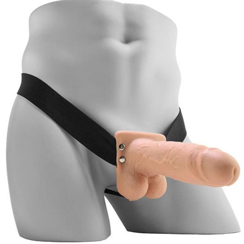 FETISH FANTASY SERIES - STRAP-ON VIBRANTE CAVO REALISTICO CON SFERE DA 17,8 CM