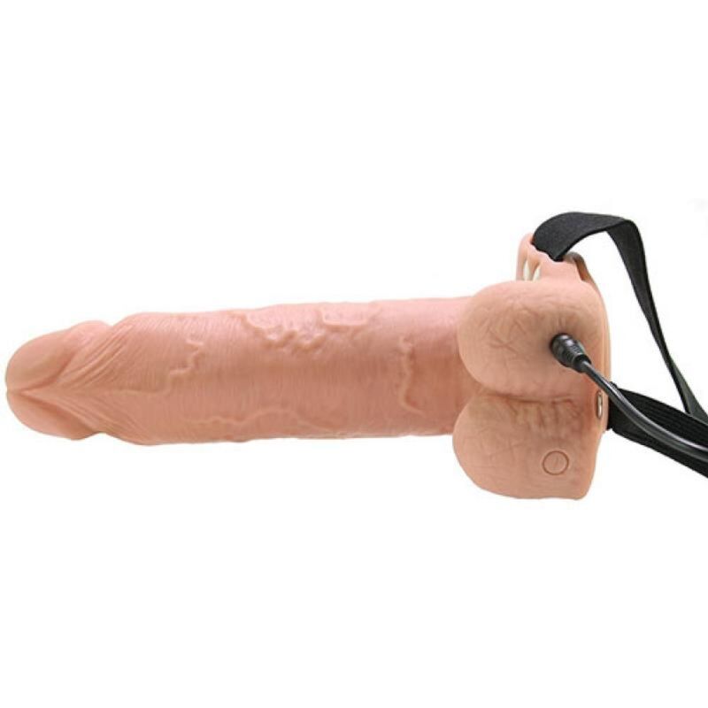FETISH FANTASY SERIES - STRAP-ON VIBRANTE CAVO REALISTICO CON SFERE DA 17,8 CM