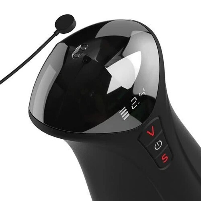 MASTURBATORE AUTOMATICO POTENTE, ASPIRAZIONE E VIBRAZIONE, DESIGN ERGONOMICO RICARICABILE