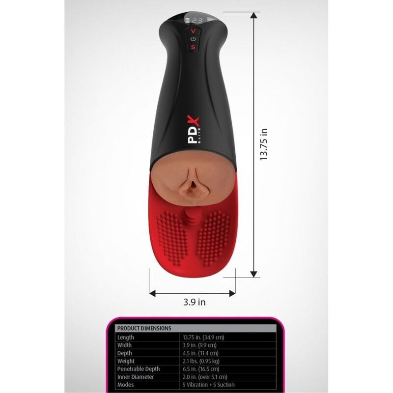 PDX ELITE - FAP-O-MATIC PRO XL VIBRANTE AUTOMATICO MARRONE 34,9 CM