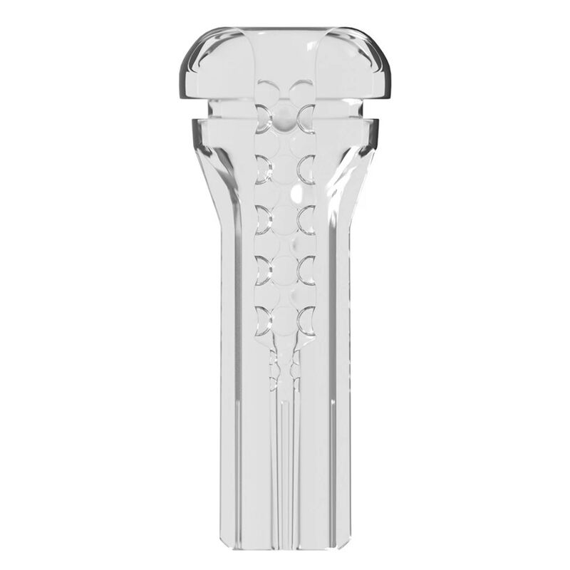 MASTURBATORE TRASPARENTE, ERGONOMICO, TEXTURE INTERNA STIMOLANTE