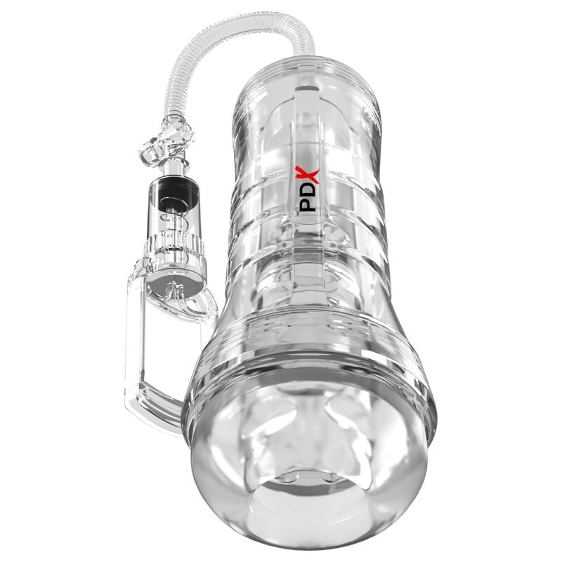 PDX ELITE - ASPIRATORE A TUBO DI VISTA XXL TRASPARENTE CON POMPA DI ASPIRAZIONE 27,3 CM