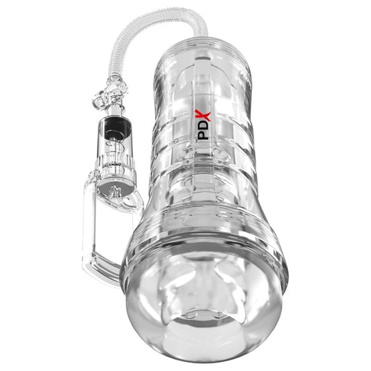 PDX ELITE - ASPIRATORE A TUBO DI VISTA XXL TRASPARENTE CON POMPA DI ASPIRAZIONE 27,3 CM
