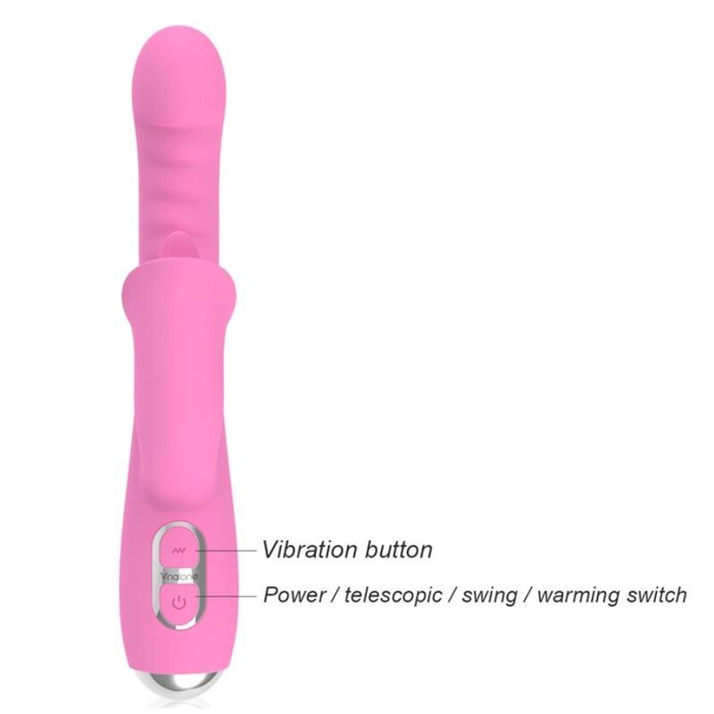 VIBRATORE RABBIT CON SPINTA E MOVIMENTO OSCILLANTE, DOPPIA STIMOLAZIONE, 13 MODALITÀ PERSONALIZZABILI