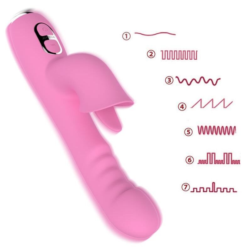 VIBRATORE RABBIT CON SPINTA E MOVIMENTO OSCILLANTE, DOPPIA STIMOLAZIONE, 13 MODALITÀ PERSONALIZZABILI