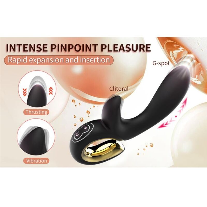 VIBRATORE RABBIT CON SPINTA, 7 MODALITÀ DUAL STIMOLAZIONE, RICARICABILE USB