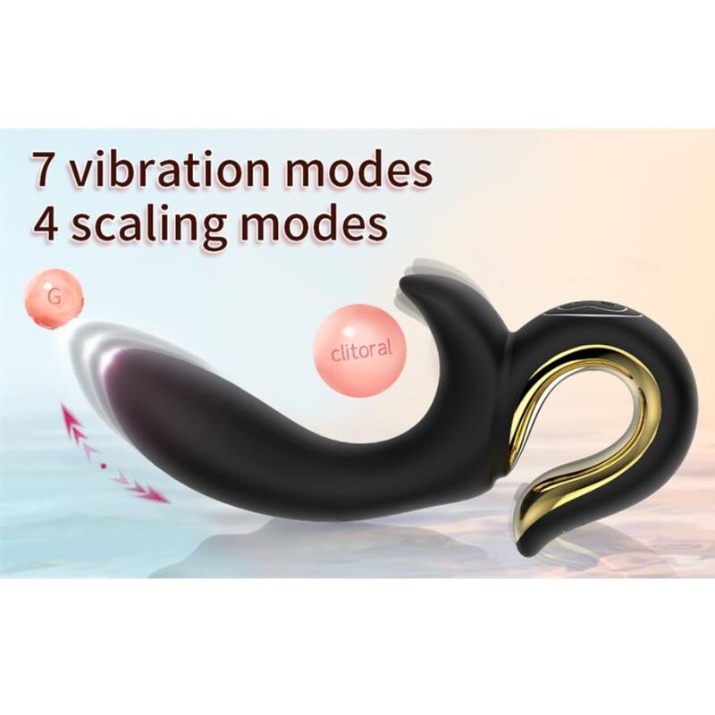 VIBRATORE RABBIT CON SPINTA, 7 MODALITÀ DUAL STIMOLAZIONE, RICARICABILE USB
