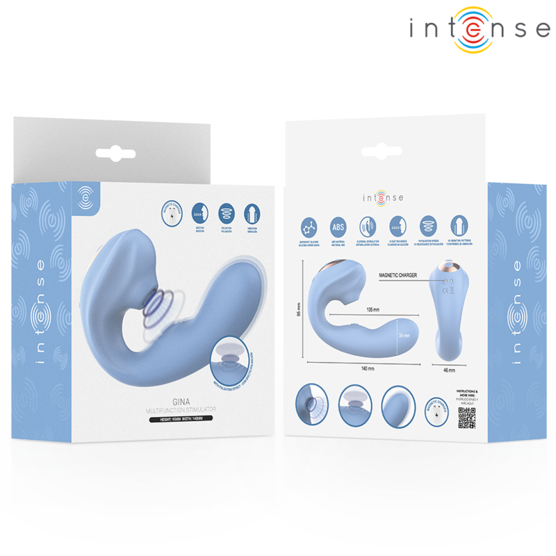 INTENSE - STIMOLATORE CLITORIDEO MULTIFUNZIONE GINA BLU