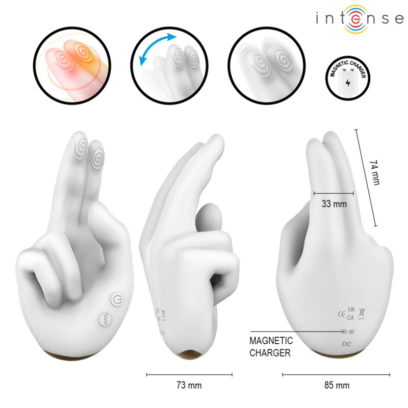 INTENSE - JIMMY STIMOLATORE MULTIFUNZIONE A FORMA DI MANO CON VIBRAZIONE E CALORE