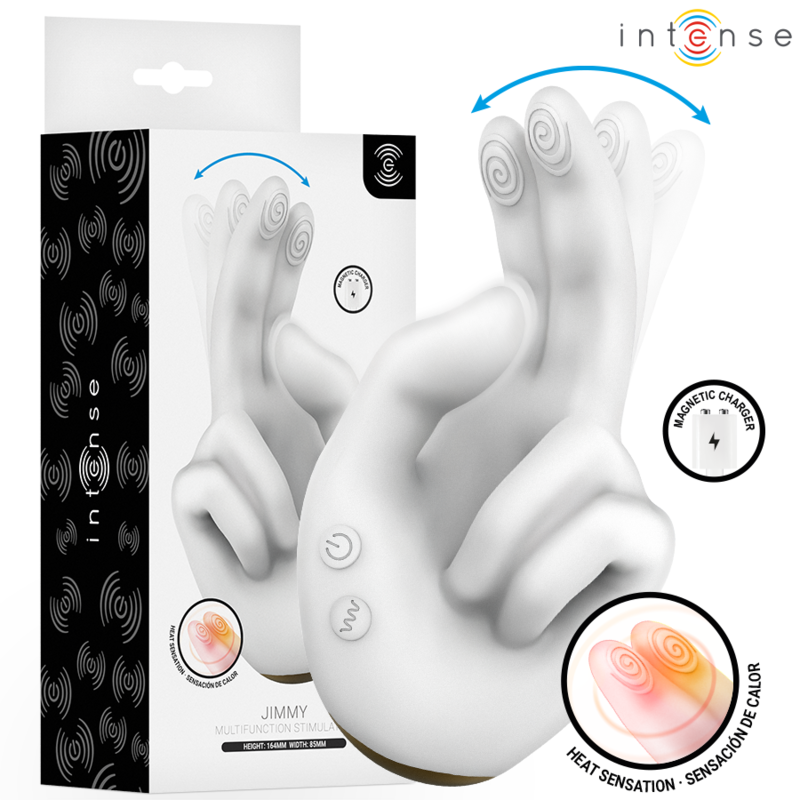 INTENSE - JIMMY STIMOLATORE MULTIFUNZIONE A FORMA DI MANO CON VIBRAZIONE E CALORE