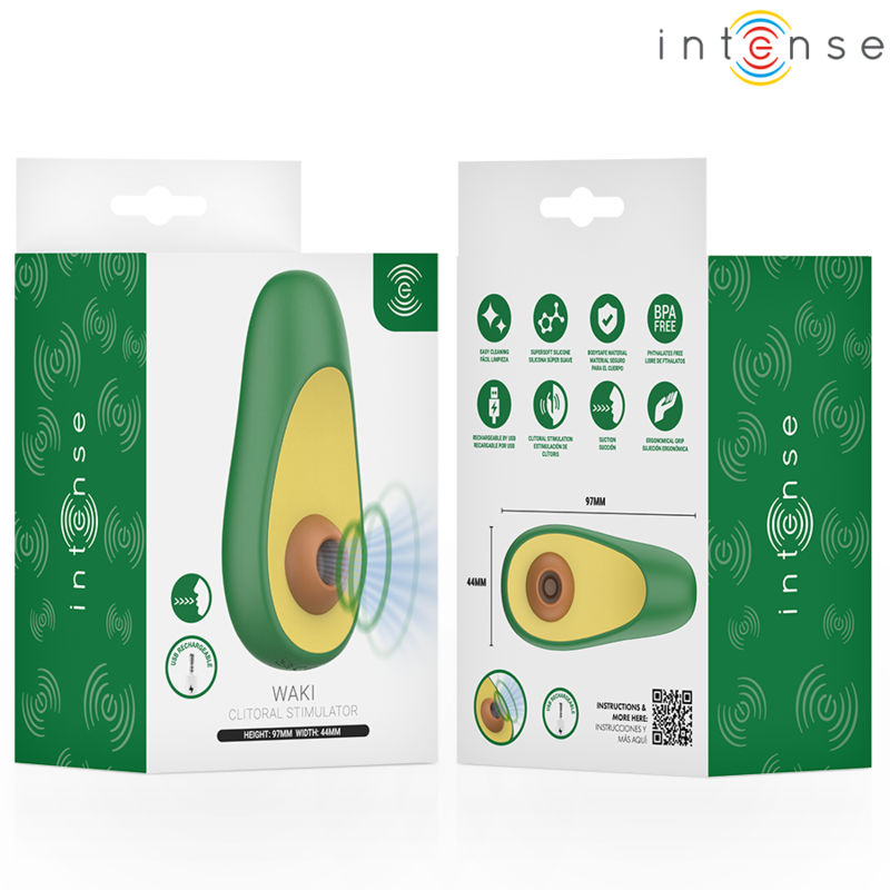 INTENSE - WAKI STIMOLATORE CLITORIDEO AD ASPIRAZIONE AVOCADO