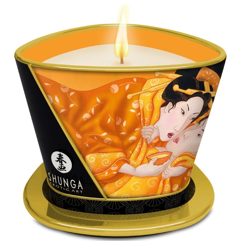 CANDELA DA MASSAGGIO AL MANGO, OLIO CALDO SENSUALE, AROMATERAPIA RILASSANTE