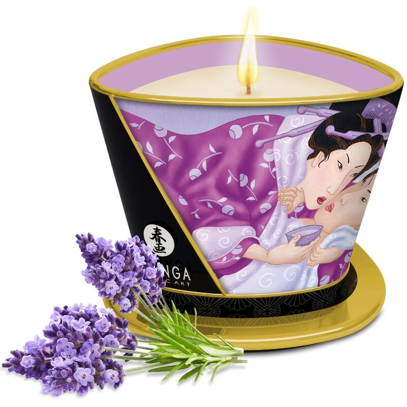 CANDELA DA MASSAGGIO LAVANDA, OLIO CALDO RILASSANTE, AROMA SENSUALE