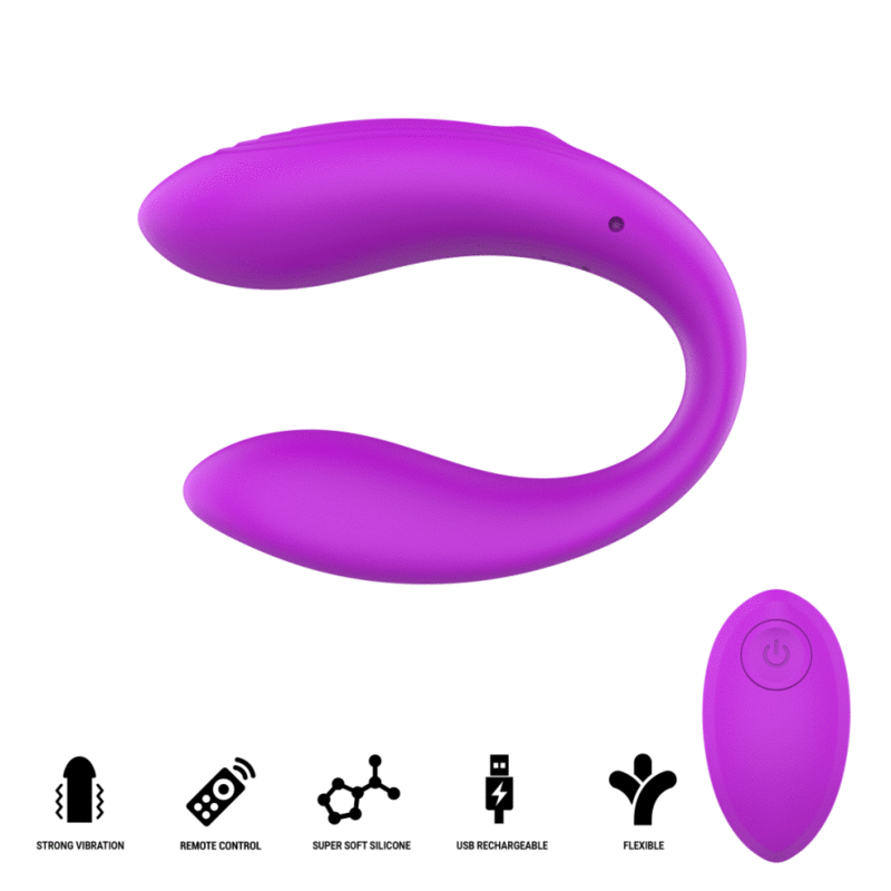 STIMOLATORE VIBRANTE A MORSETTO, DOPPIA STIMOLAZIONE, 10 PROGRAMMI WIRELESS