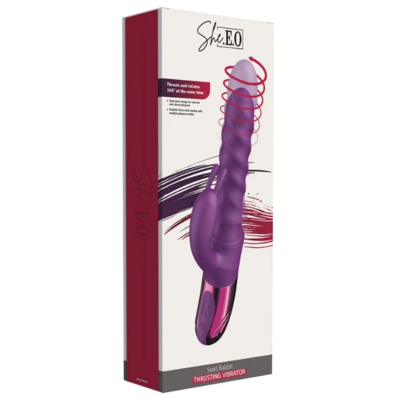 VIBRATORE A SPIRALE CON RABBIT, DOPPIA STIMOLAZIONE, DESIGN ERGONOMICO