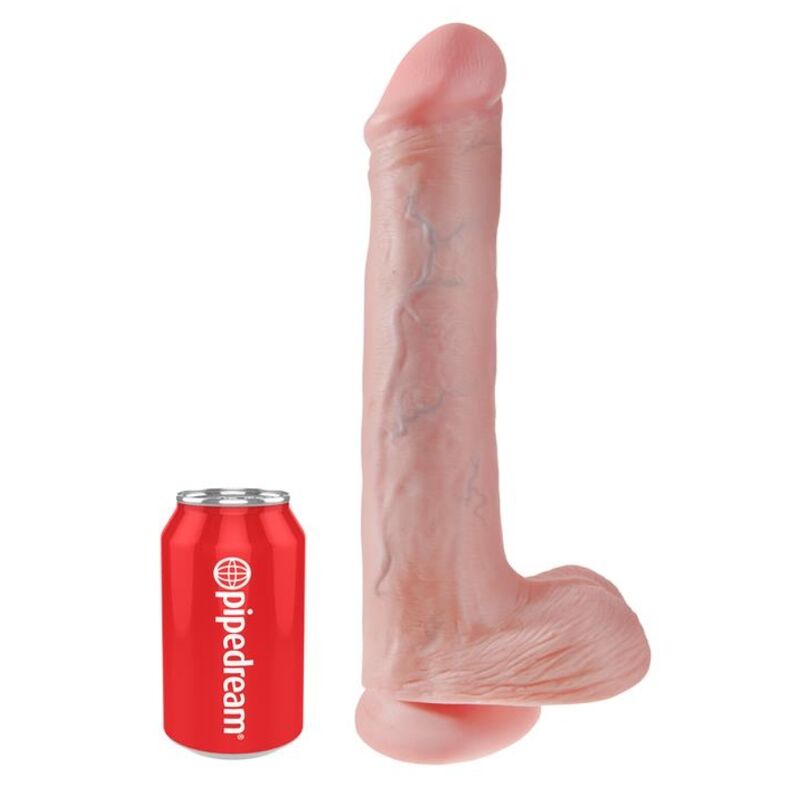 DILDO REALISTICO 38 CM, TESTICOLI INTEGRATI, VENTOSA POTENTE