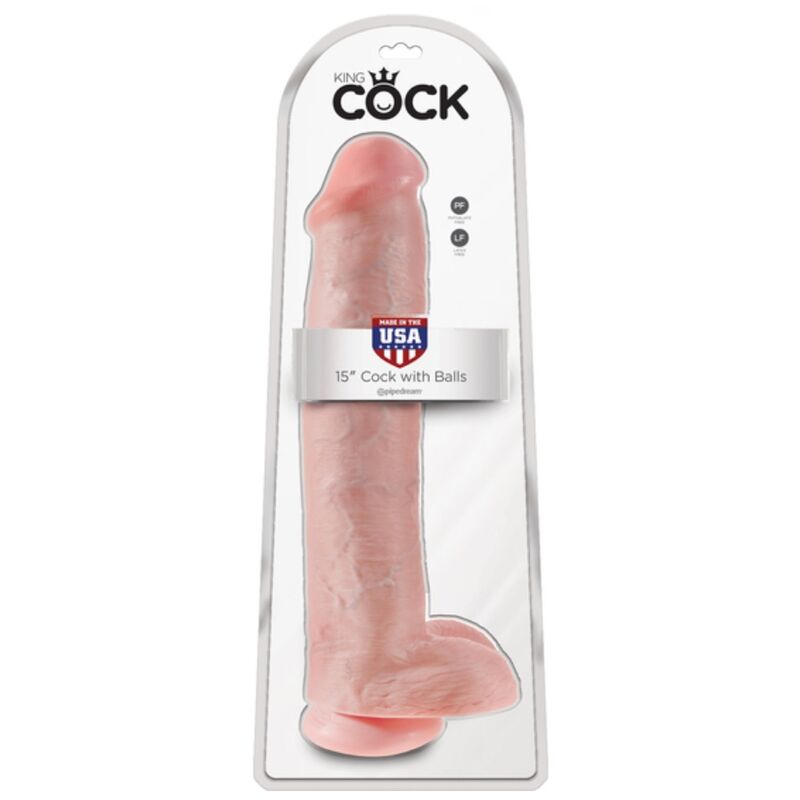 DILDO REALISTICO 38 CM, TESTICOLI INTEGRATI, VENTOSA POTENTE