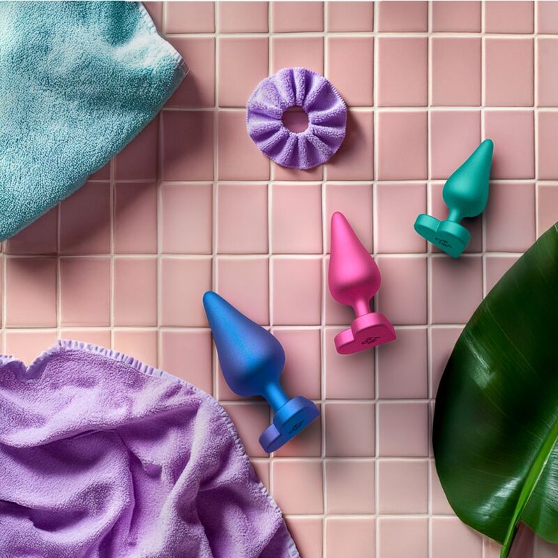 KIT ALLENAMENTO ANALE, SILICONE MEDICALE, BASE A FORMA DI CUORE