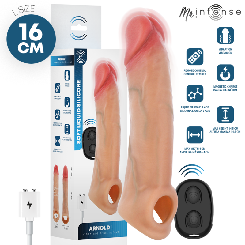 GUAINA VIBRANTE IN SILICONE, TELECOMANDO WIRELESS, REALISMO ANATOMICO