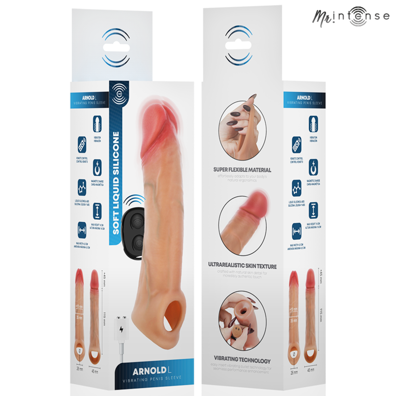 GUAINA VIBRANTE IN SILICONE, TELECOMANDO WIRELESS, REALISMO ANATOMICO