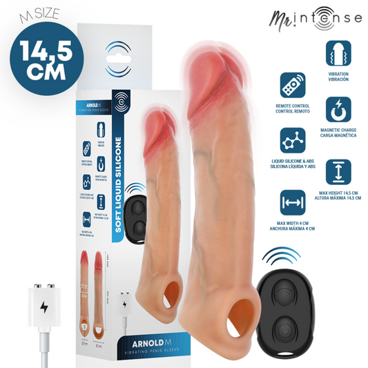 MR INTENSE - ARNOLD M VIBRATORE IN SILICONE PER PENE CON TELECOMANDO 14,5 CM -Ø- 4 CM