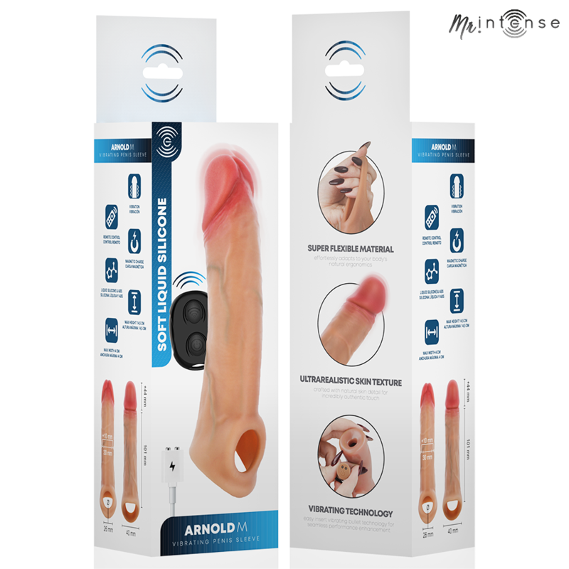 MR INTENSE - ARNOLD M VIBRATORE IN SILICONE PER PENE CON TELECOMANDO 14,5 CM -Ø- 4 CM