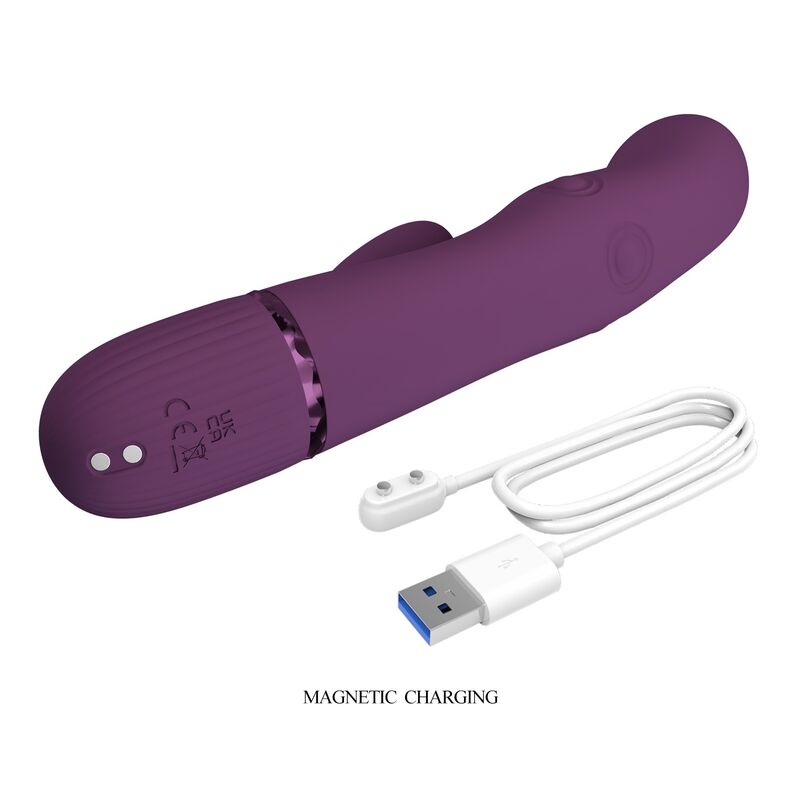 VIBRATORE RABBIT RICARICABILE, DOPPIA STIMOLAZIONE, 5+5 FUNZIONI