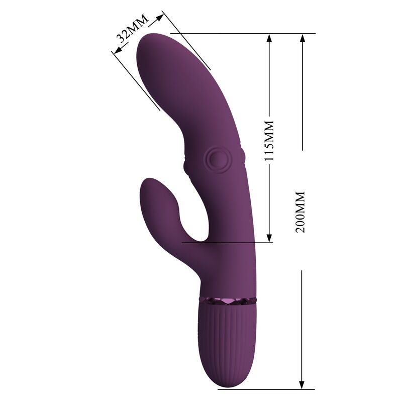 VIBRATORE RABBIT RICARICABILE, DOPPIA STIMOLAZIONE, 5+5 FUNZIONI