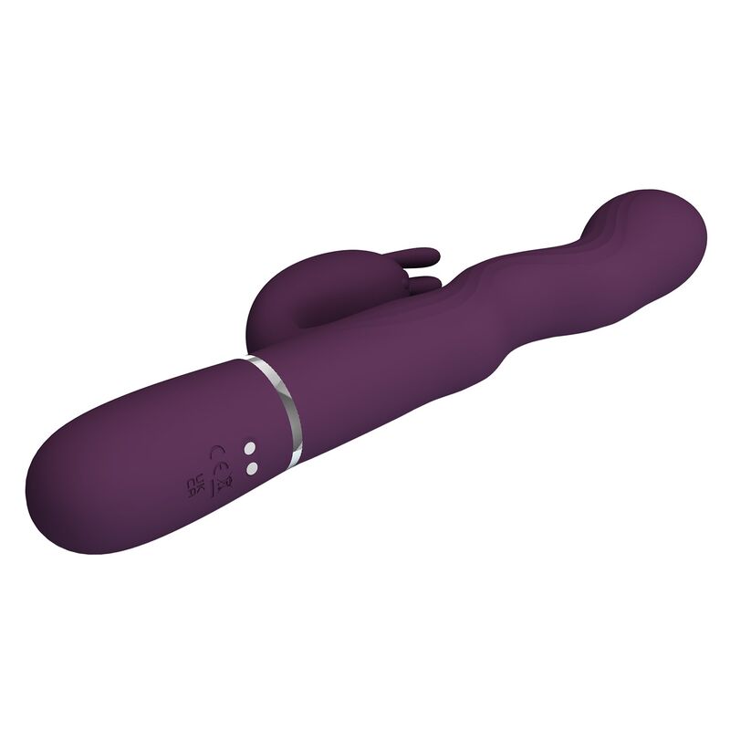 VIBRATORE RABBIT CON DOPPIA STIMOLAZIONE, 7 VIBRAZIONI E MOVIMENTO DI SPINTA, RICARICABILE USB