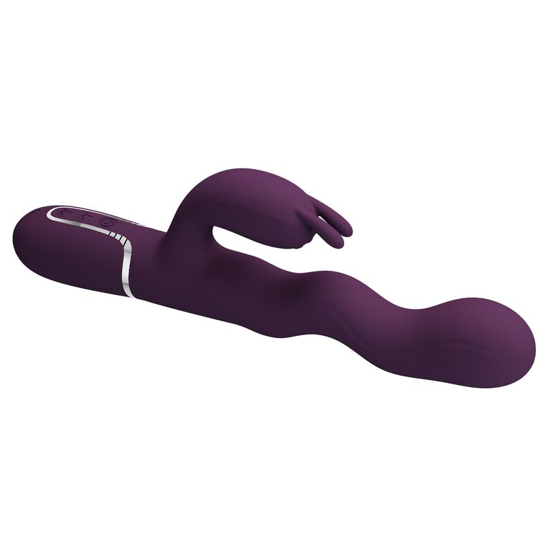 VIBRATORE RABBIT CON DOPPIA STIMOLAZIONE, 7 VIBRAZIONI E MOVIMENTO DI SPINTA, RICARICABILE USB