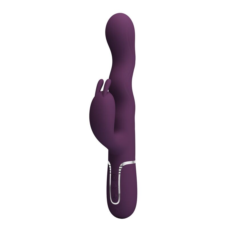 VIBRATORE RABBIT CON DOPPIA STIMOLAZIONE, 7 VIBRAZIONI E MOVIMENTO DI SPINTA, RICARICABILE USB