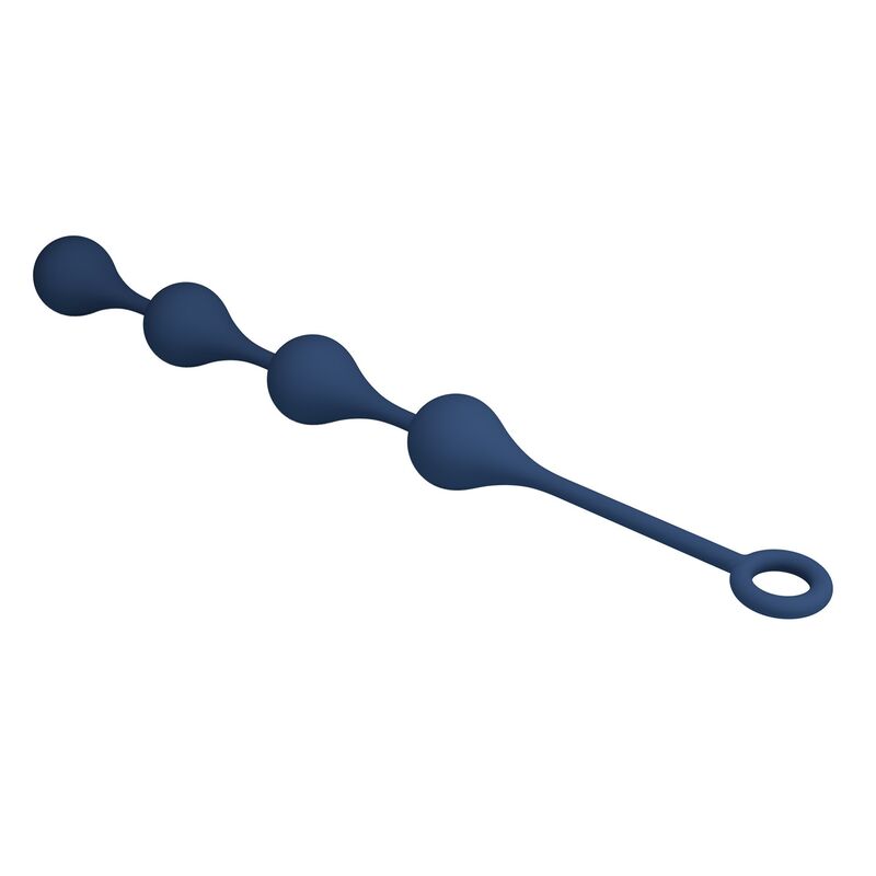 MR PLAY - PERLE ANALI IN SILICONE BLU TAGLIA L 42,6 CM