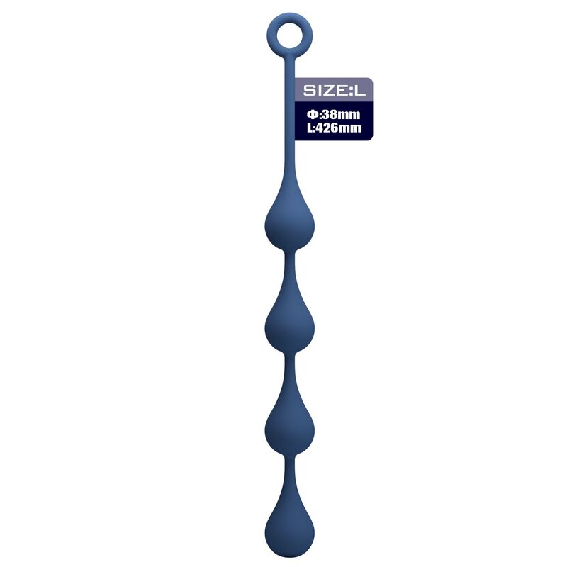 MR PLAY - PERLE ANALI IN SILICONE BLU TAGLIA L 42,6 CM