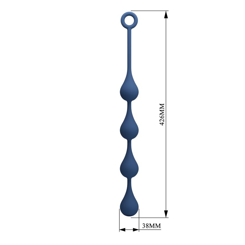 MR PLAY - PERLE ANALI IN SILICONE BLU TAGLIA L 42,6 CM