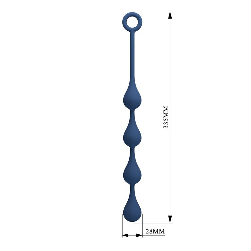 MR PLAY - PERLE ANALI IN SILICONE BLU TAGLIA M 33 CM