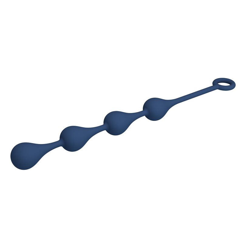 MR PLAY - PERLE ANALI IN SILICONE BLU TAGLIA M 33 CM
