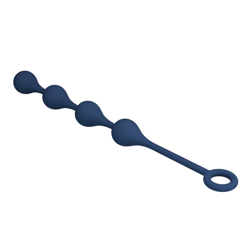 MR PLAY - PERLE ANALI IN SILICONE BLU TAGLIA M 33 CM