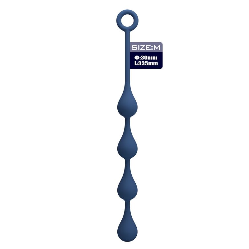 MR PLAY - PERLE ANALI IN SILICONE BLU TAGLIA M 33 CM