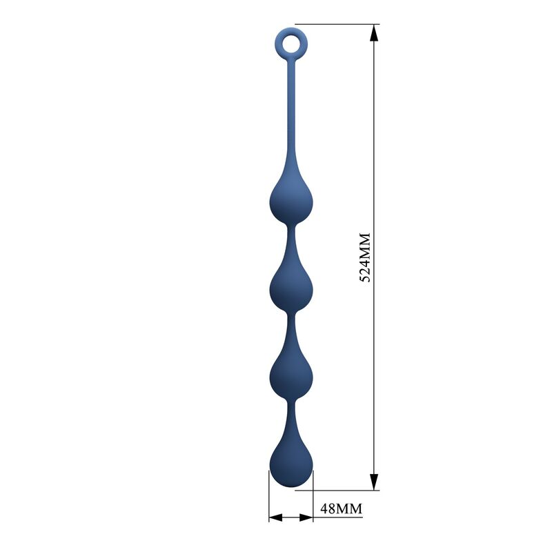 MR PLAY - PERLE ANALI IN SILICONE BLU TAGLIA XL 52,5 CM